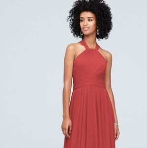 David's Bridal mesh bridesmaid dress